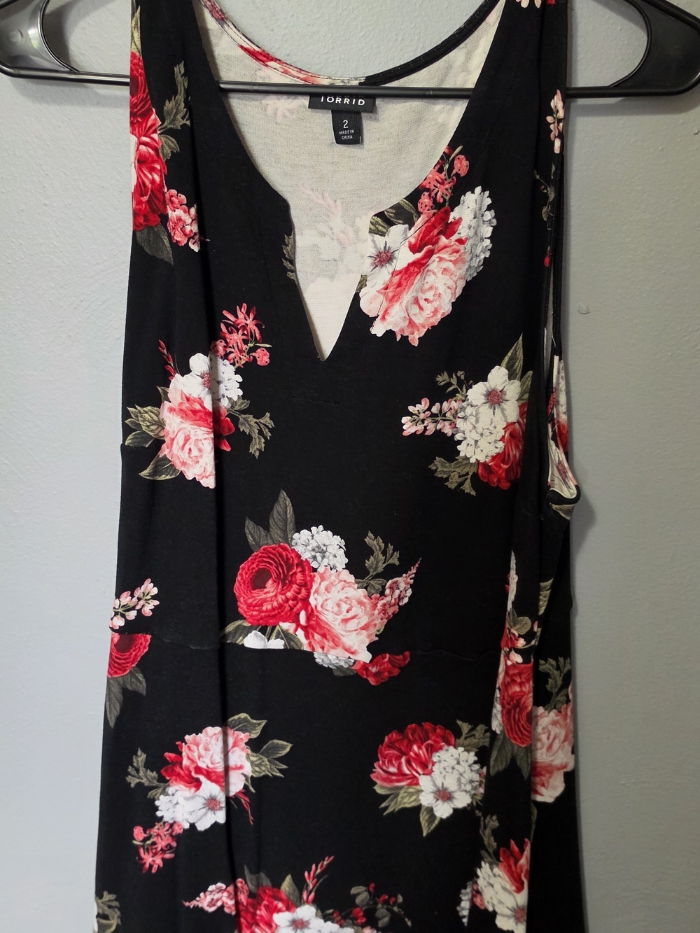 torrid Black Floral with Red & Pink Roses